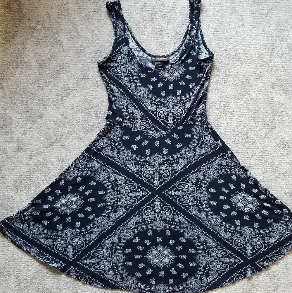 Navy and white dress